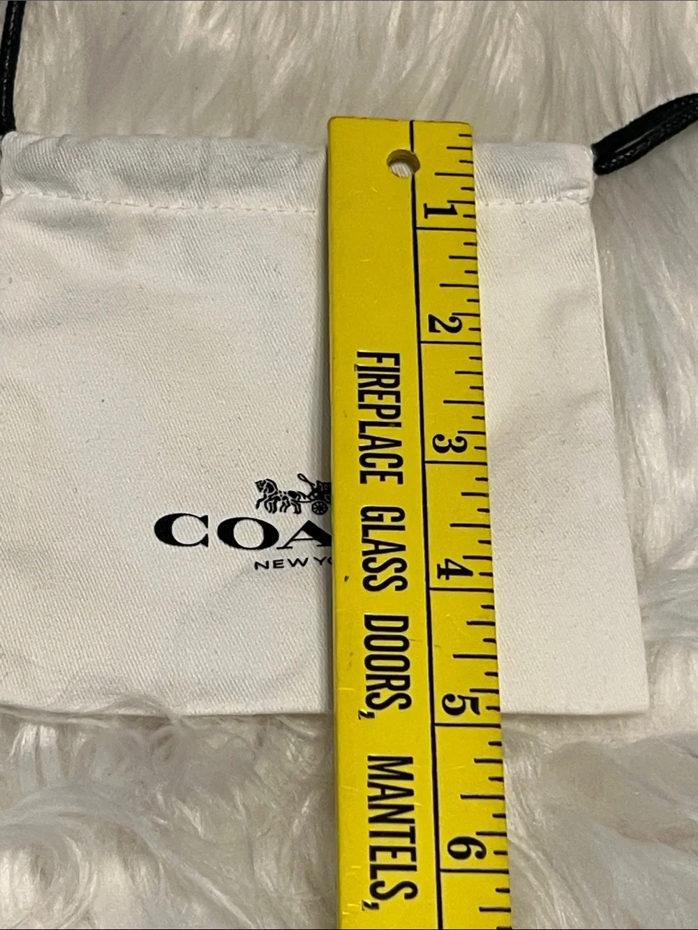 Coach White Drawstring Pouch with Black Logo 5X5 like new small wallet fit